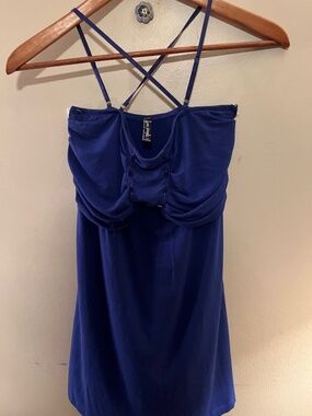 Free People Embellished Tank Top with Crisscross Straps--Size S-P